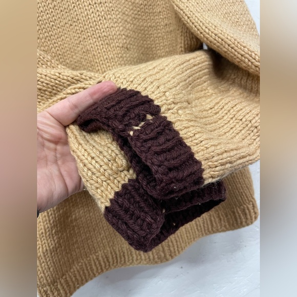 Vintage 1960s/70s Hand Knit Wool Cowichan Full Zip Cardigan Sweater, Fits M/L - Picture 5 of 11